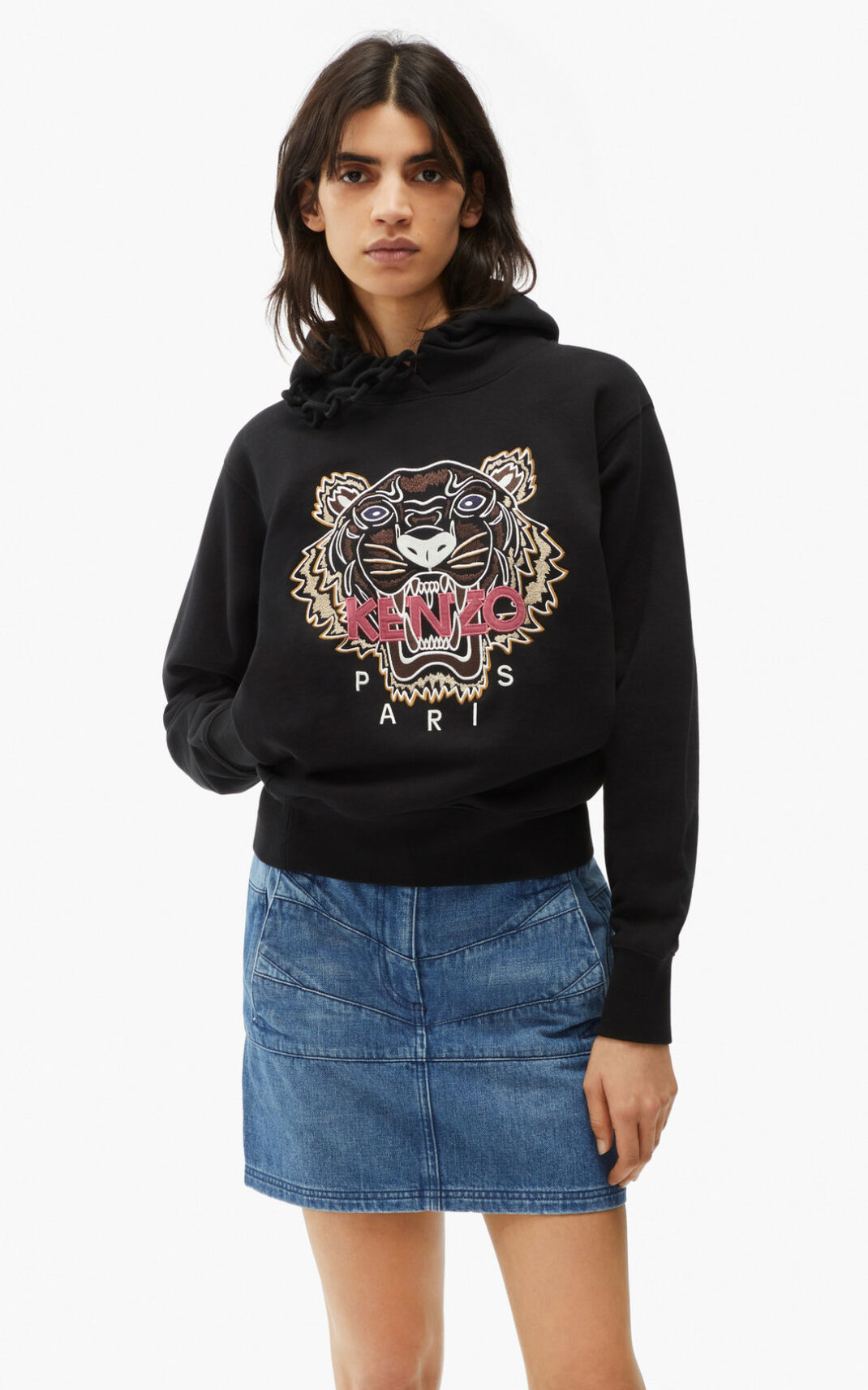 Sweat A Capuche Kenzo Femme Tiger Noir QDXRH-9047